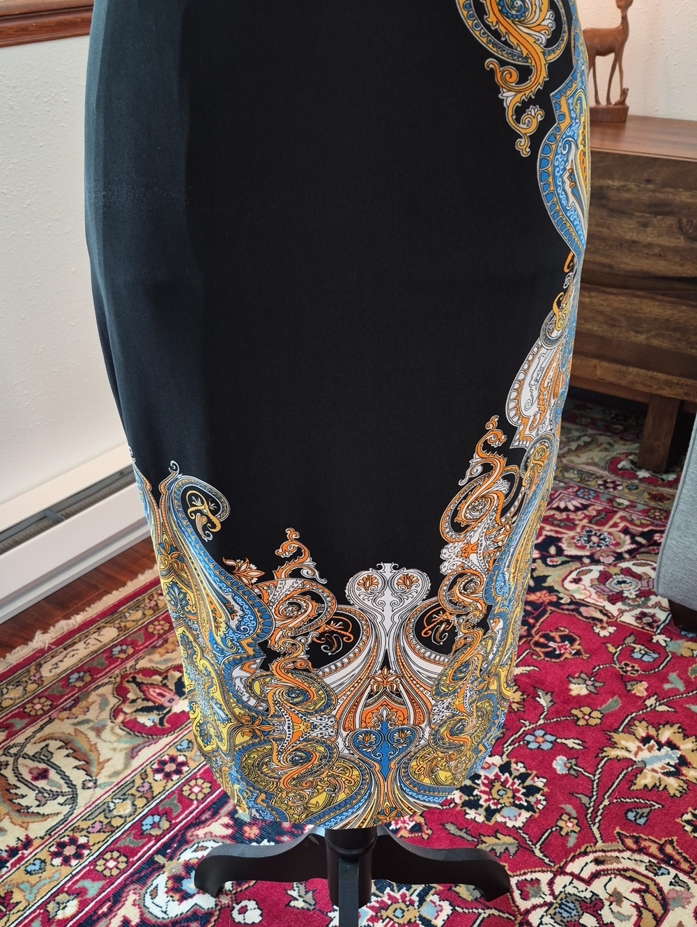 CACHE Y2K Long Body Con Sheath Dress Black Medium NWT - Picture 3 of 7